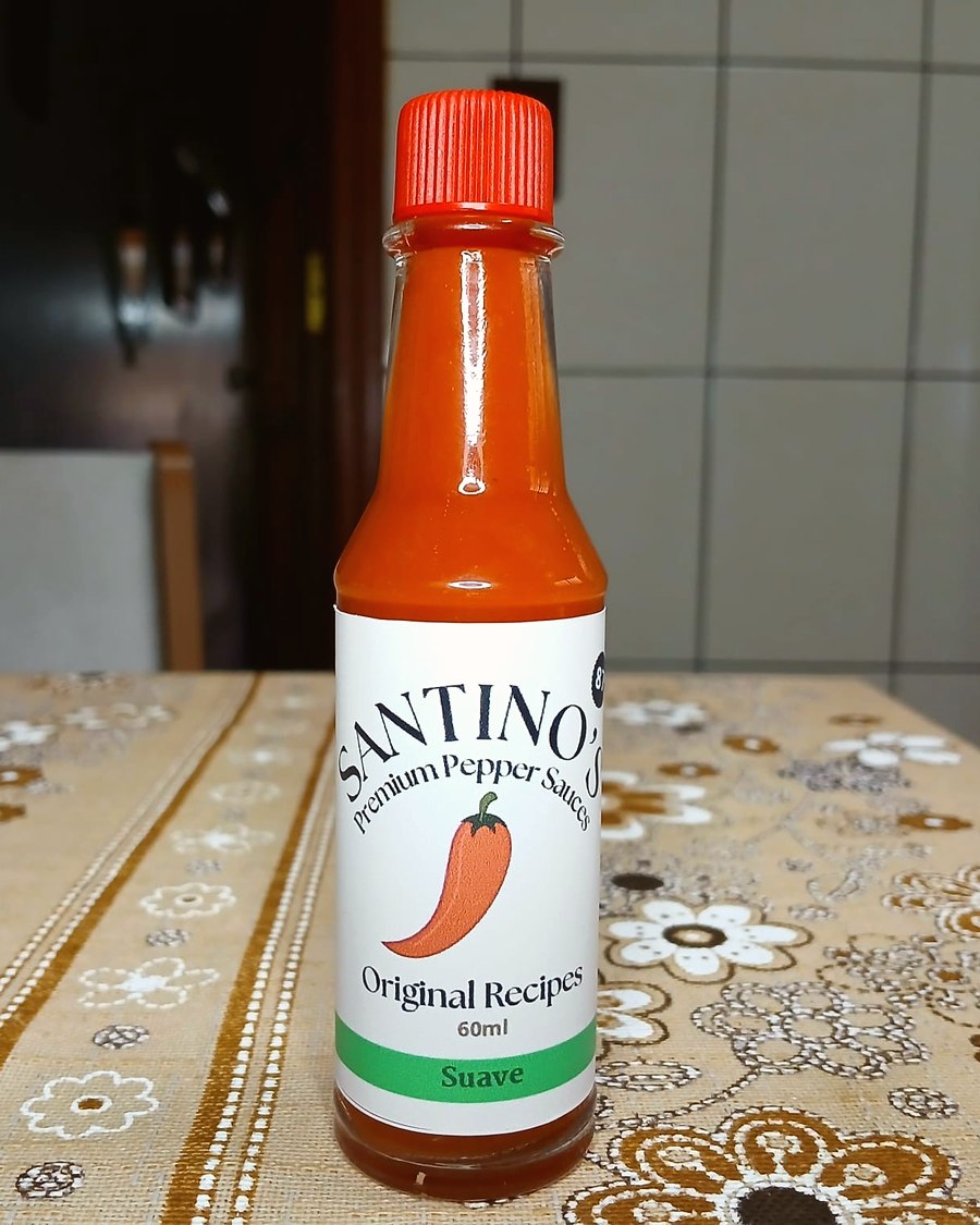 Frasco de Santino's Suave, molho de pimenta artesanal de 60ml